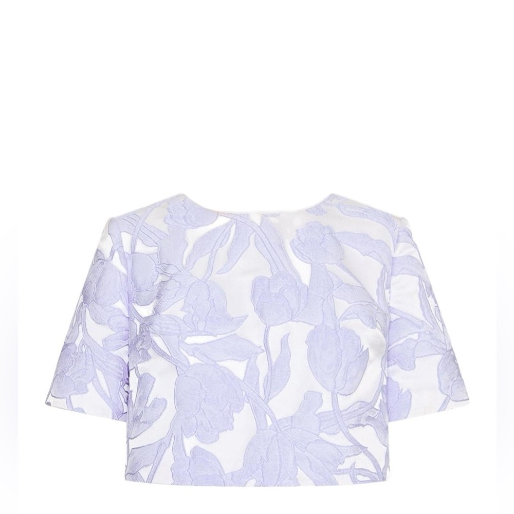 NWT Milly Jacquard Floral Crop Top - Size M (Originally $250)